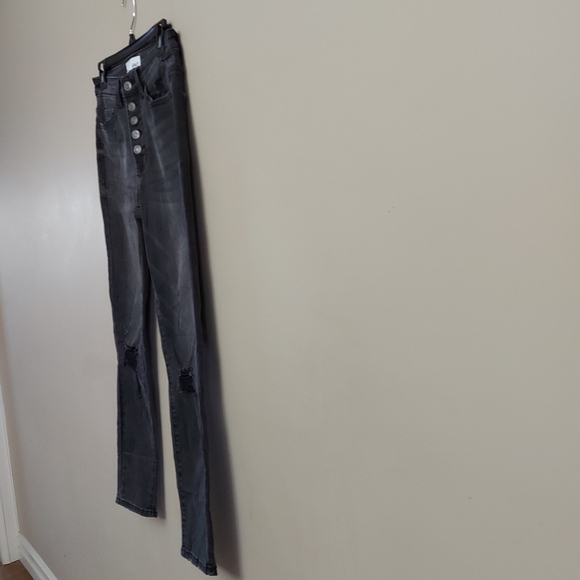 Vervet high rise distressed exposed button fly ankle skinny jeans size 26 - Picture 14 of 16